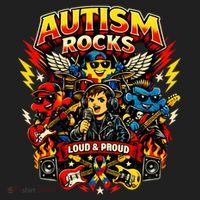 Autism Rocks Band Music Concert Hat thumb 2