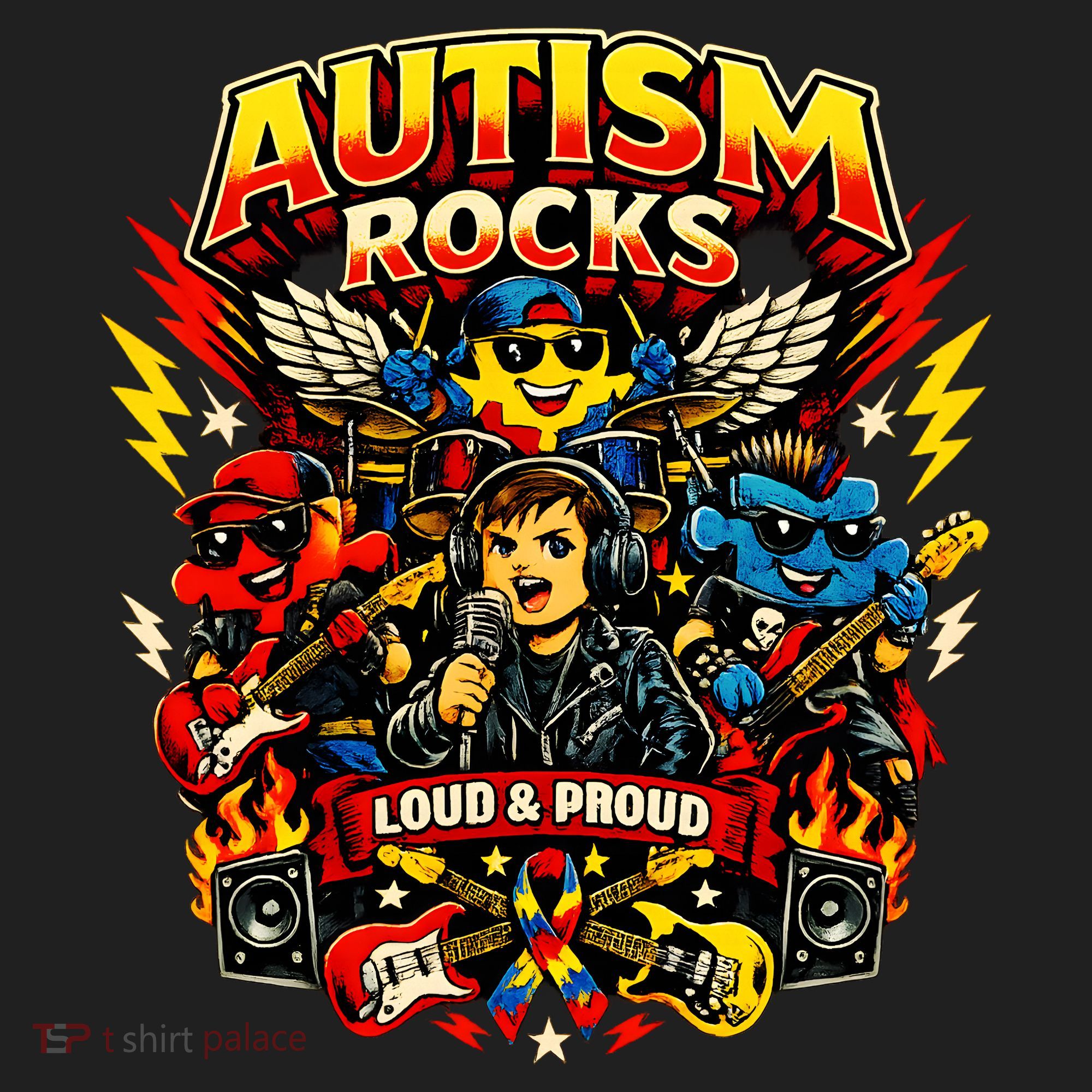Autism Rocks Band Music Concert Hat
