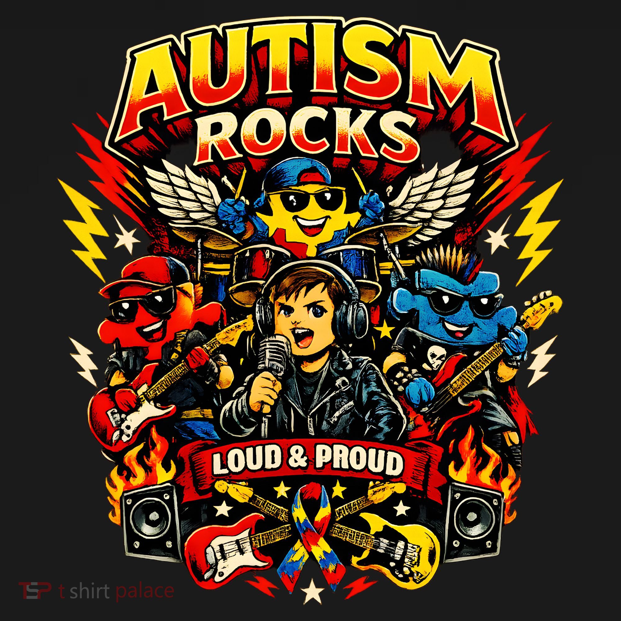 Autism Rocks Band Music Concert Kids Sweatshirt