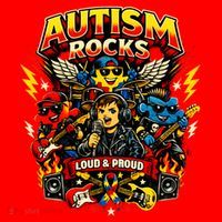 Autism Rocks Band Music Concert Santa Hat thumb 1
