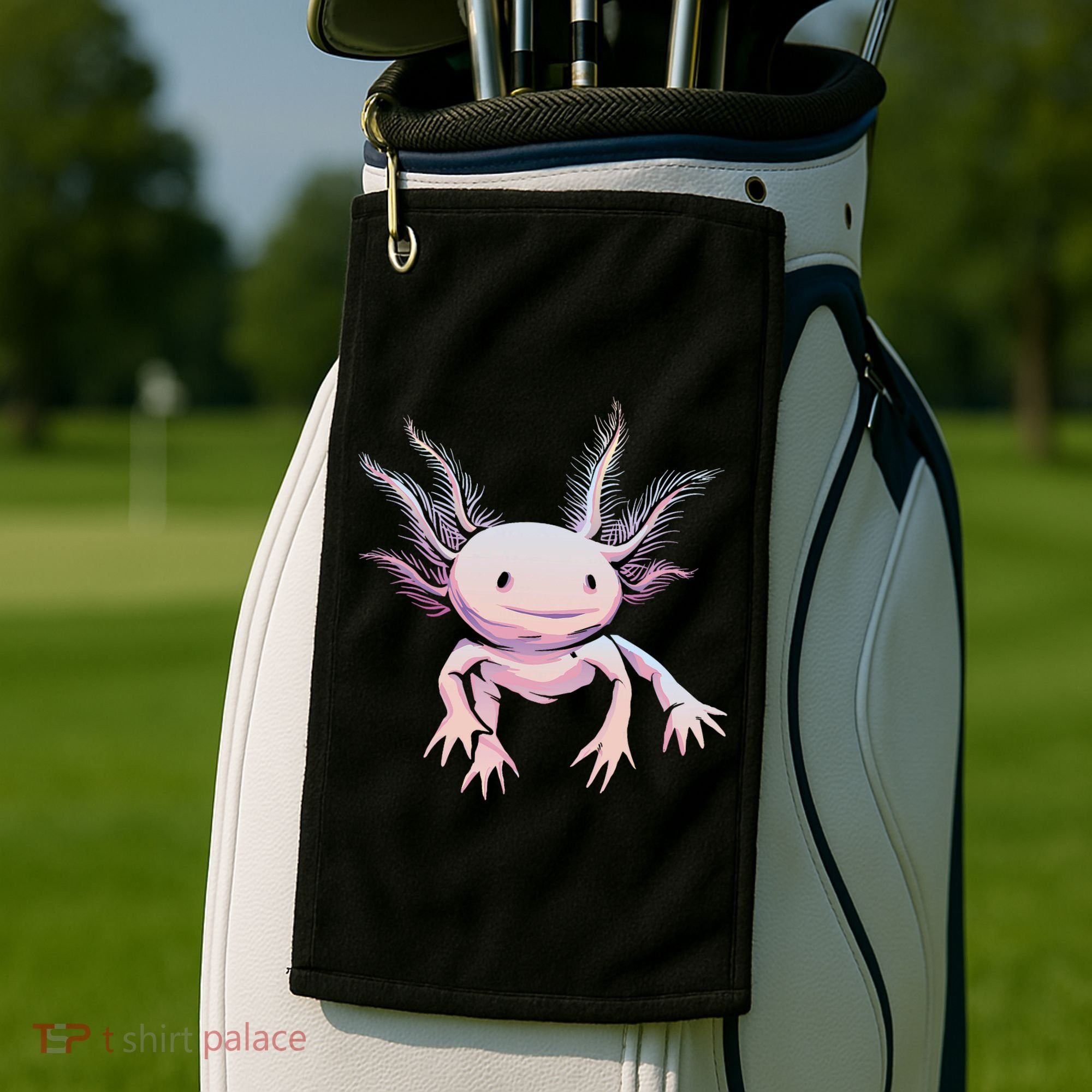 Axolotl Realistic Cute Salamander Amphibian Axolotl Lover Golf Towel