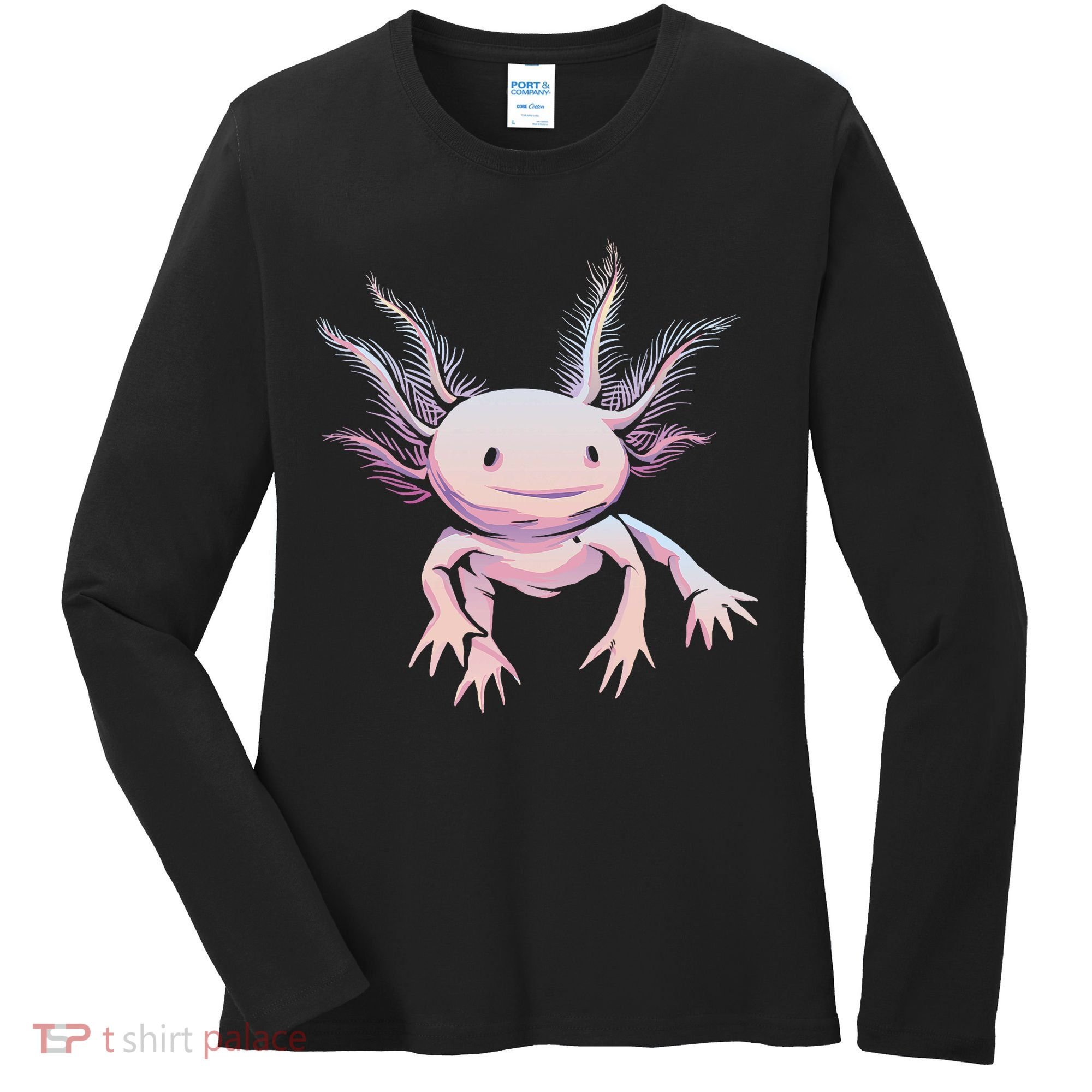 Axolotl Realistic Cute Salamander Amphibian Axolotl Lover Women's Long Sleeve Shirt