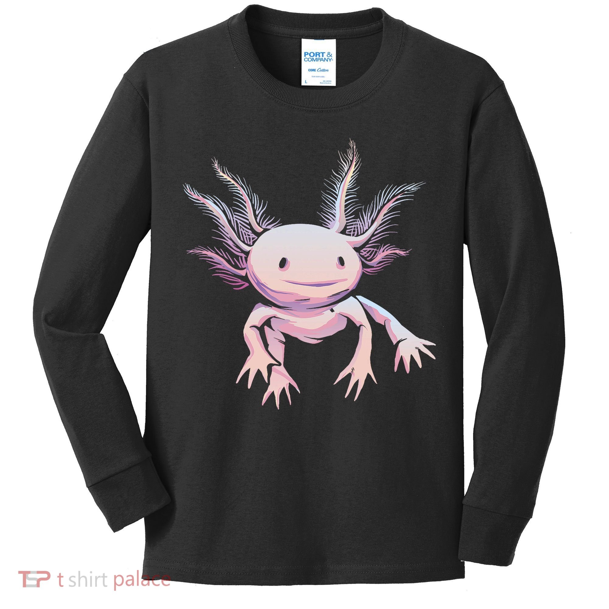 Axolotl Realistic Cute Salamander Amphibian Axolotl Lover Kids Long Sleeve Shirt