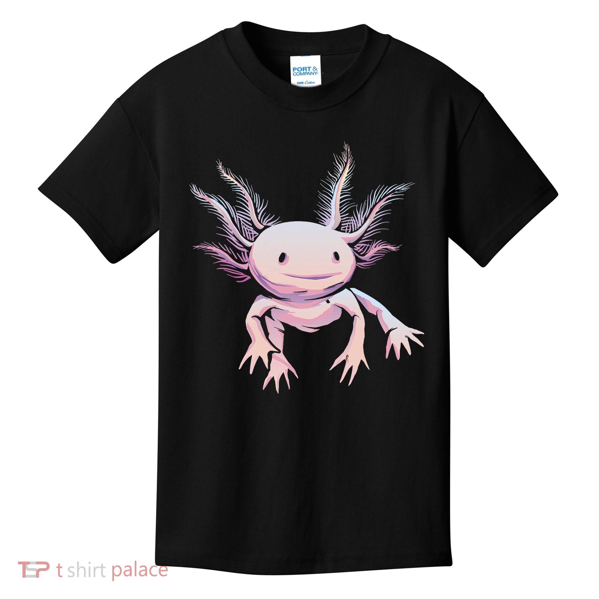 Axolotl Realistic Cute Salamander Amphibian Axolotl Lover Kids T-Shirt