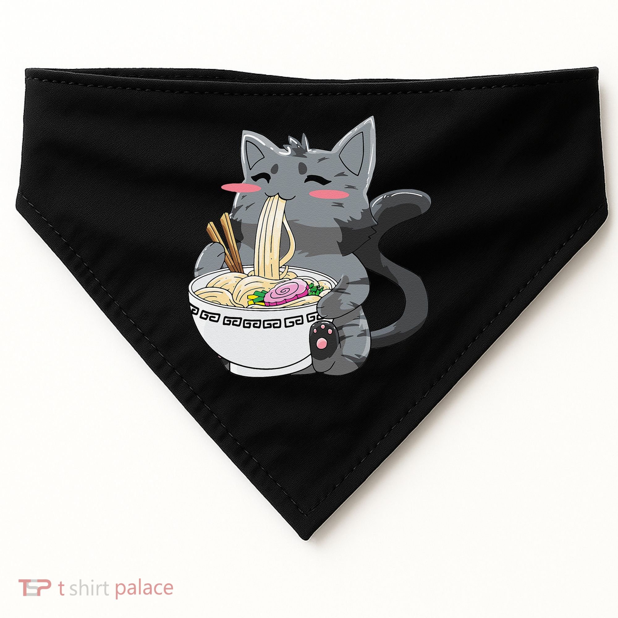 Anime Ramen Cat Kawaii Neko Gift USA-Made Doggie Bandana