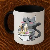 Anime Ramen Cat Kawaii Neko Gift Coffee Mug thumb 2