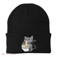Anime Ramen Cat Kawaii Neko Gift Beanie thumb 0