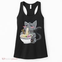 Anime Ramen Cat Kawaii Neko Gift Women's Tank Top thumb 0