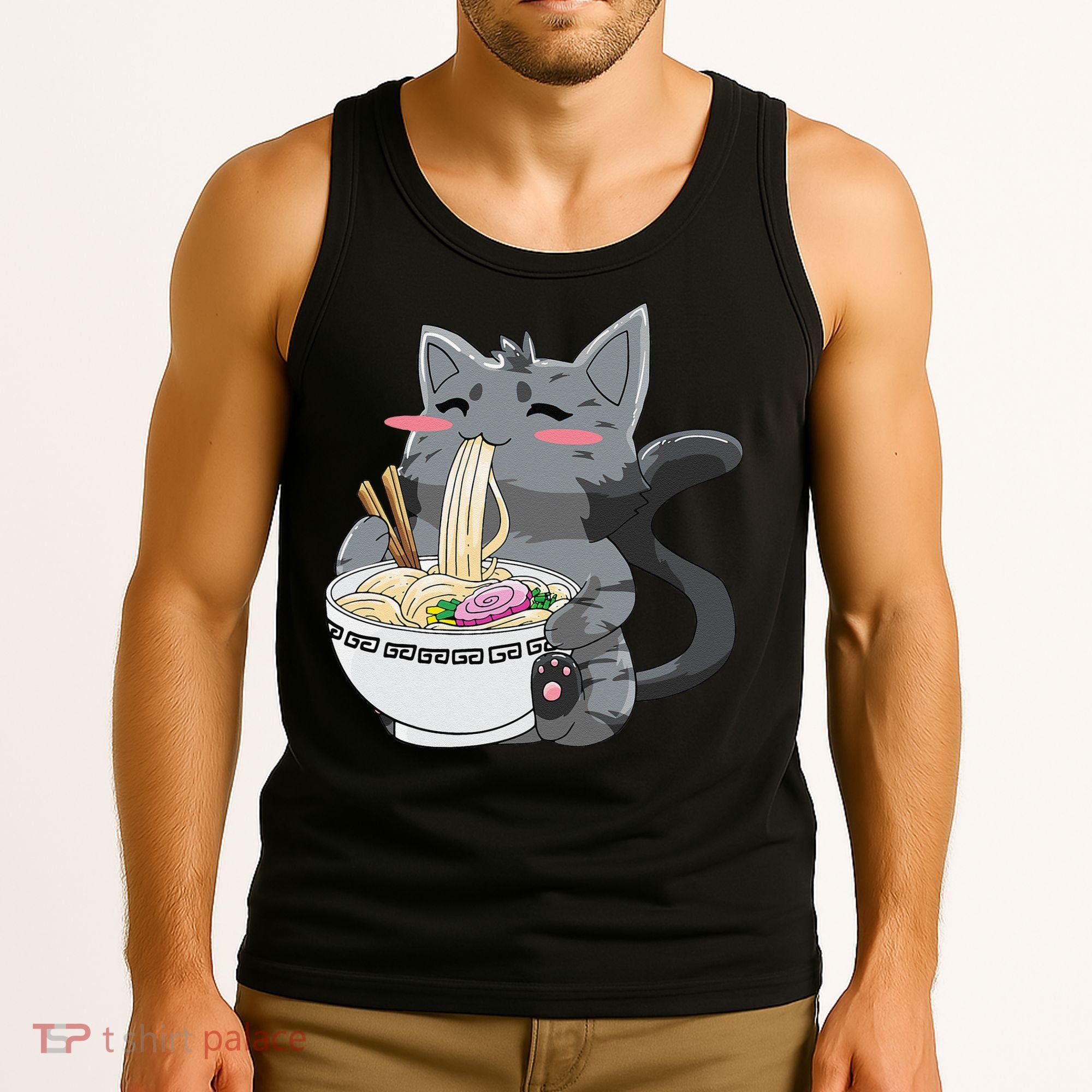 Anime Ramen Cat Kawaii Neko Gift Tank Top
