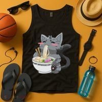 Anime Ramen Cat Kawaii Neko Gift Tank Top thumb 4