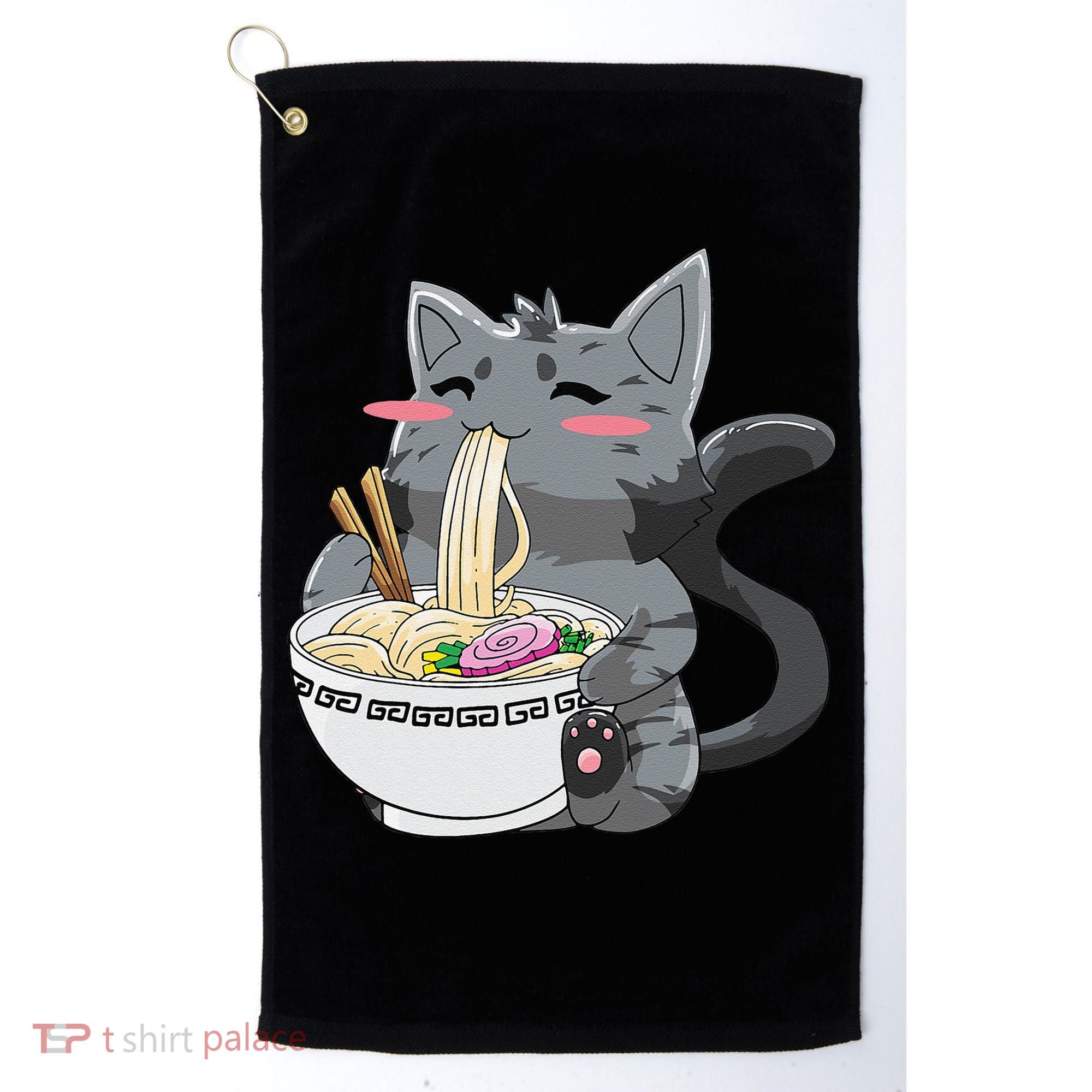 Anime Ramen Cat Kawaii Neko Gift Golf Towel