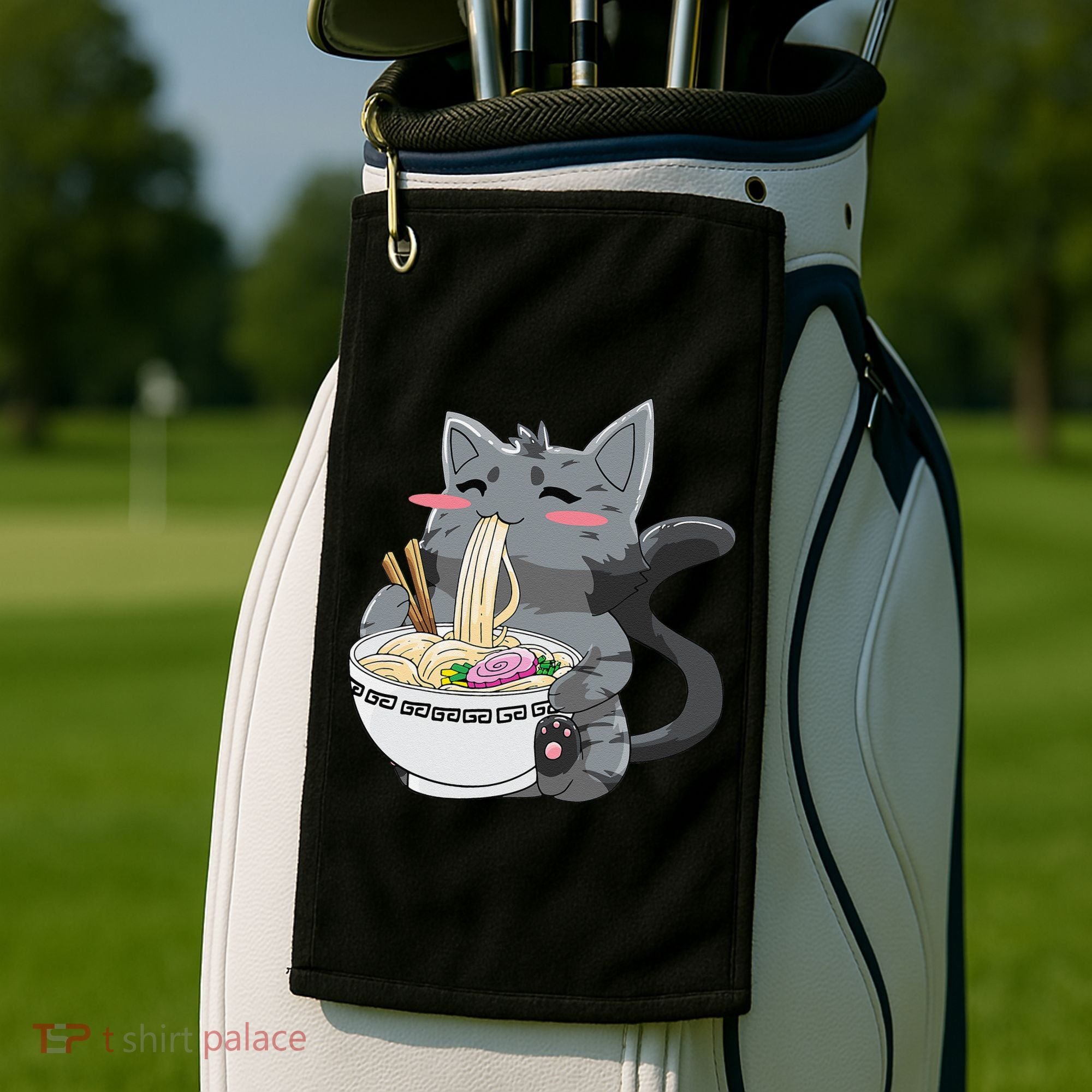 Anime Ramen Cat Kawaii Neko Gift Golf Towel