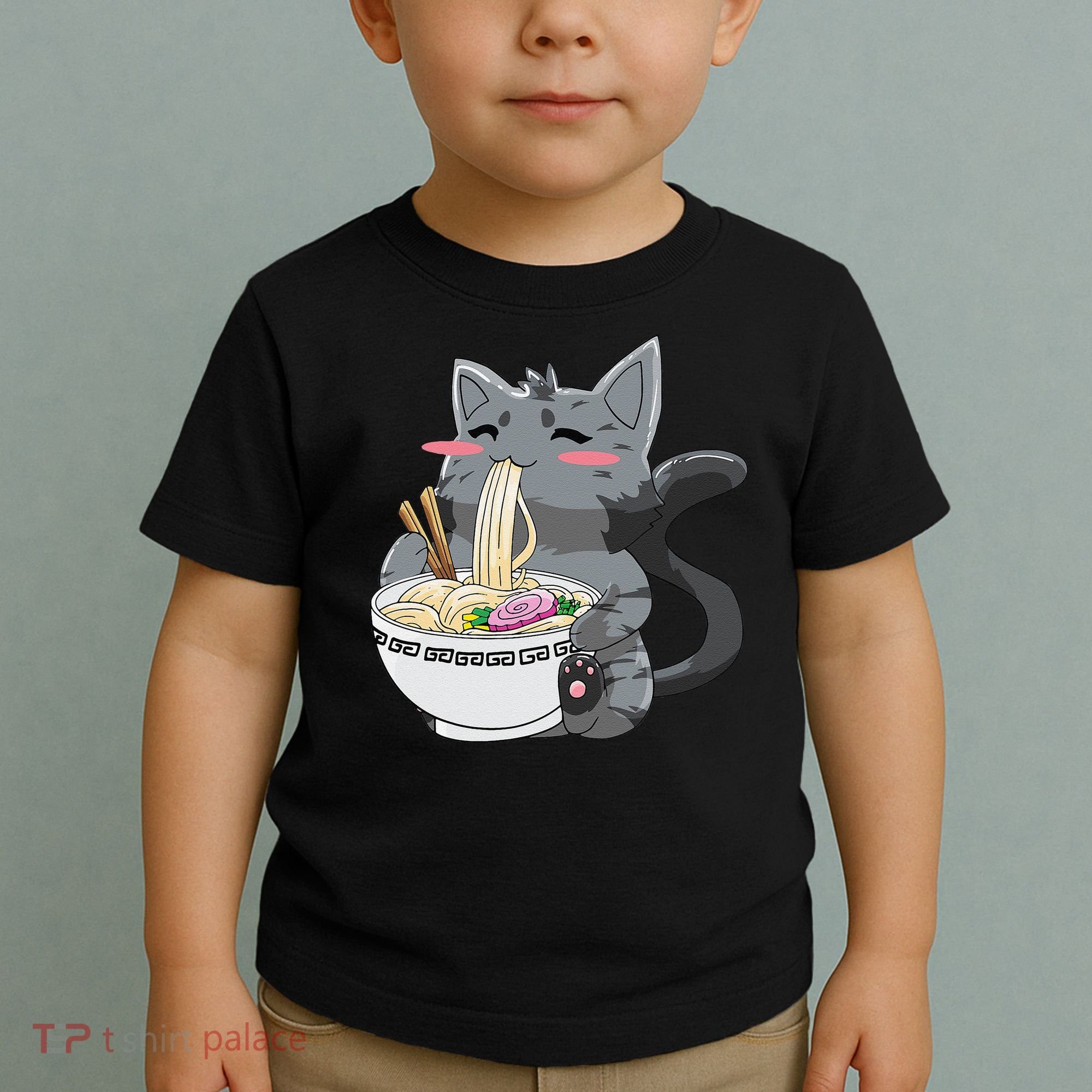 Anime Ramen Cat Kawaii Neko Gift Toddler T-Shirt