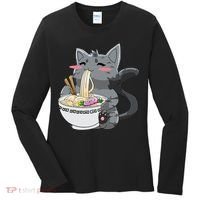 Anime Ramen Cat Kawaii Neko Gift Women's Long Sleeve Shirt thumb 0