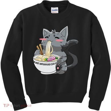 Anime Ramen Cat Kawaii Neko Gift Kids Sweatshirt