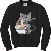 Anime Ramen Cat Kawaii Neko Gift Kids Sweatshirt thumb 0