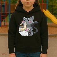 Anime Ramen Cat Kawaii Neko Gift Kids Hoodie thumb 3