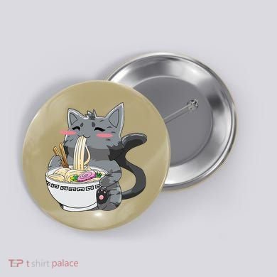 Anime Ramen Cat Kawaii Neko Gift Button