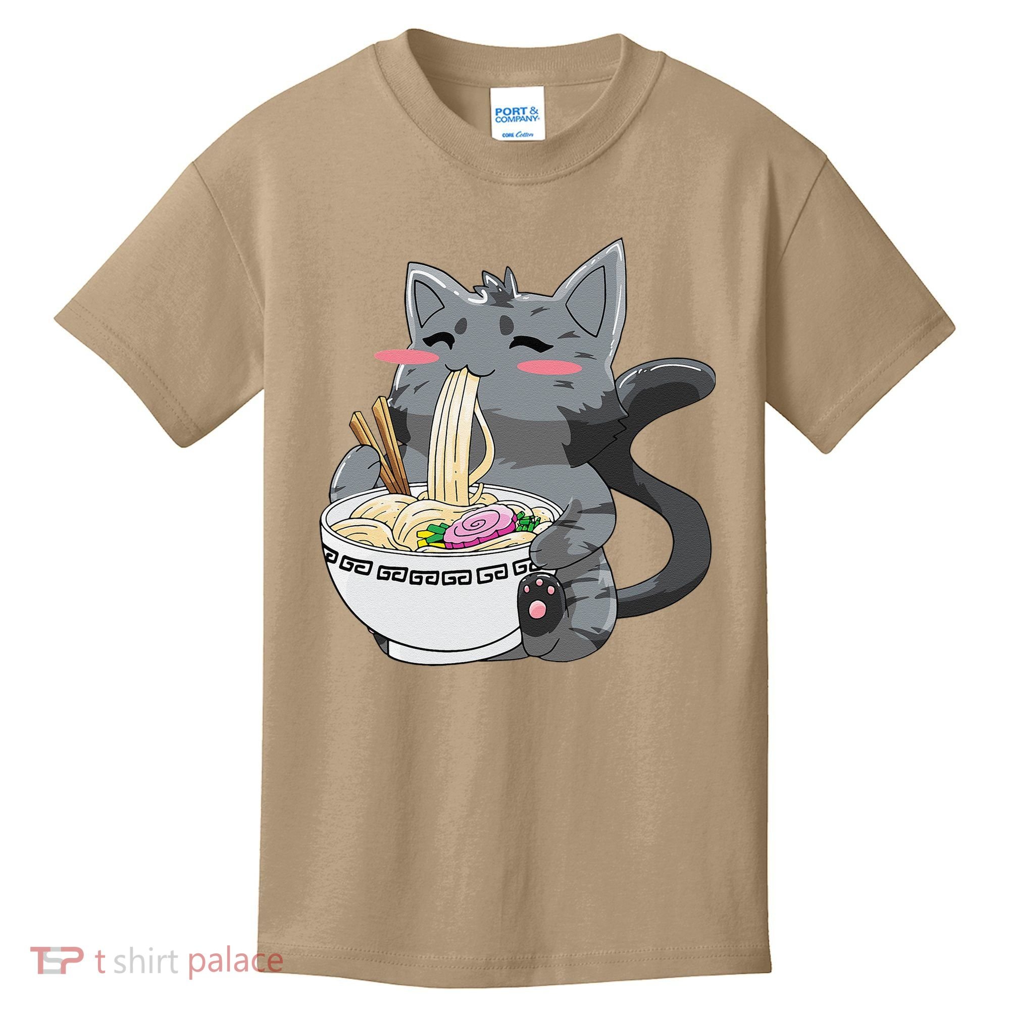 Anime Ramen Cat Kawaii Neko Gift Kids T-Shirt