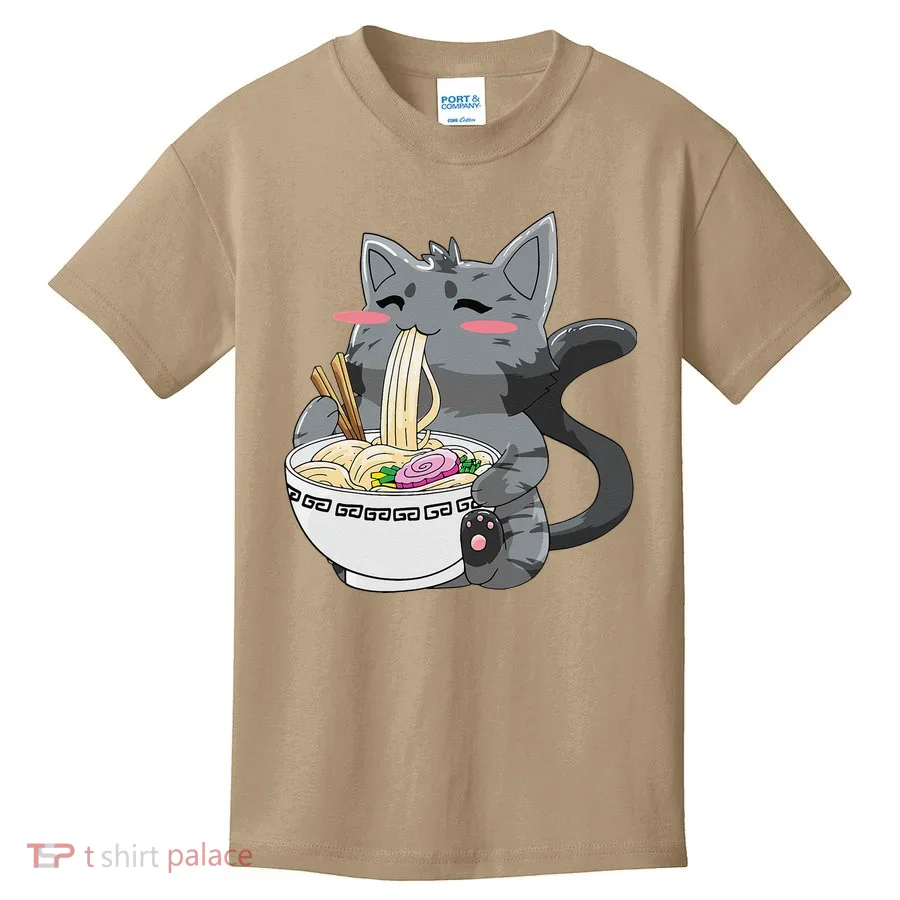 Anime Ramen Cat Kawaii Neko Gift Kids T-Shirt