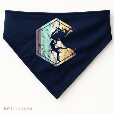 Awesome Rock Climbing Retro Mountain Climber Hiker Alpinism USA-Made Doggie Bandana