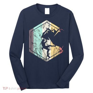 Awesome Rock Climbing Retro Mountain Climber Hiker Alpinism Long Sleeve Shirt