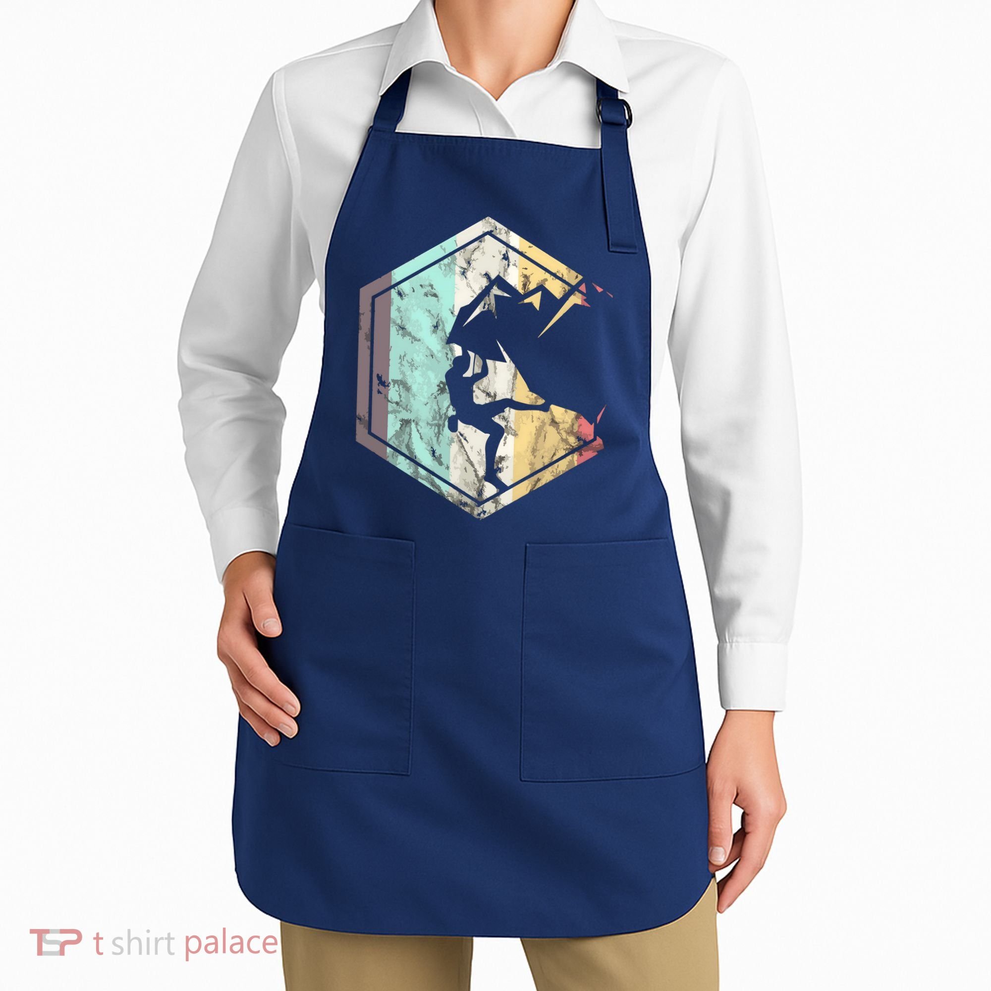 Awesome Rock Climbing Retro Mountain Climber Hiker Alpinism Apron