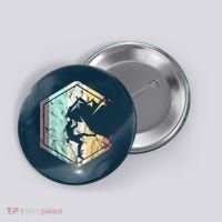 Awesome Rock Climbing Retro Mountain Climber Hiker Alpinism Button thumb 0