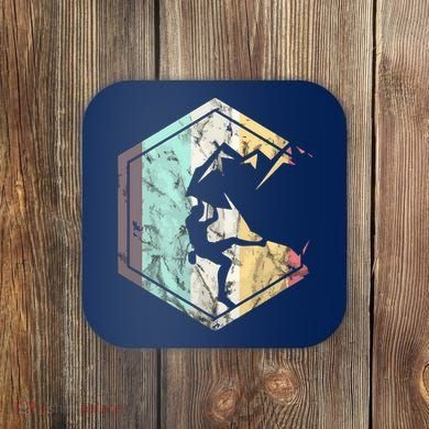 Awesome Rock Climbing Retro Mountain Climber Hiker Alpinism Coaster
