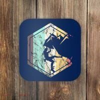 Awesome Rock Climbing Retro Mountain Climber Hiker Alpinism Coaster thumb 0