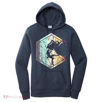 Awesome Rock Climbing Retro Mountain Climber Hiker Alpinism Women's Hoodie