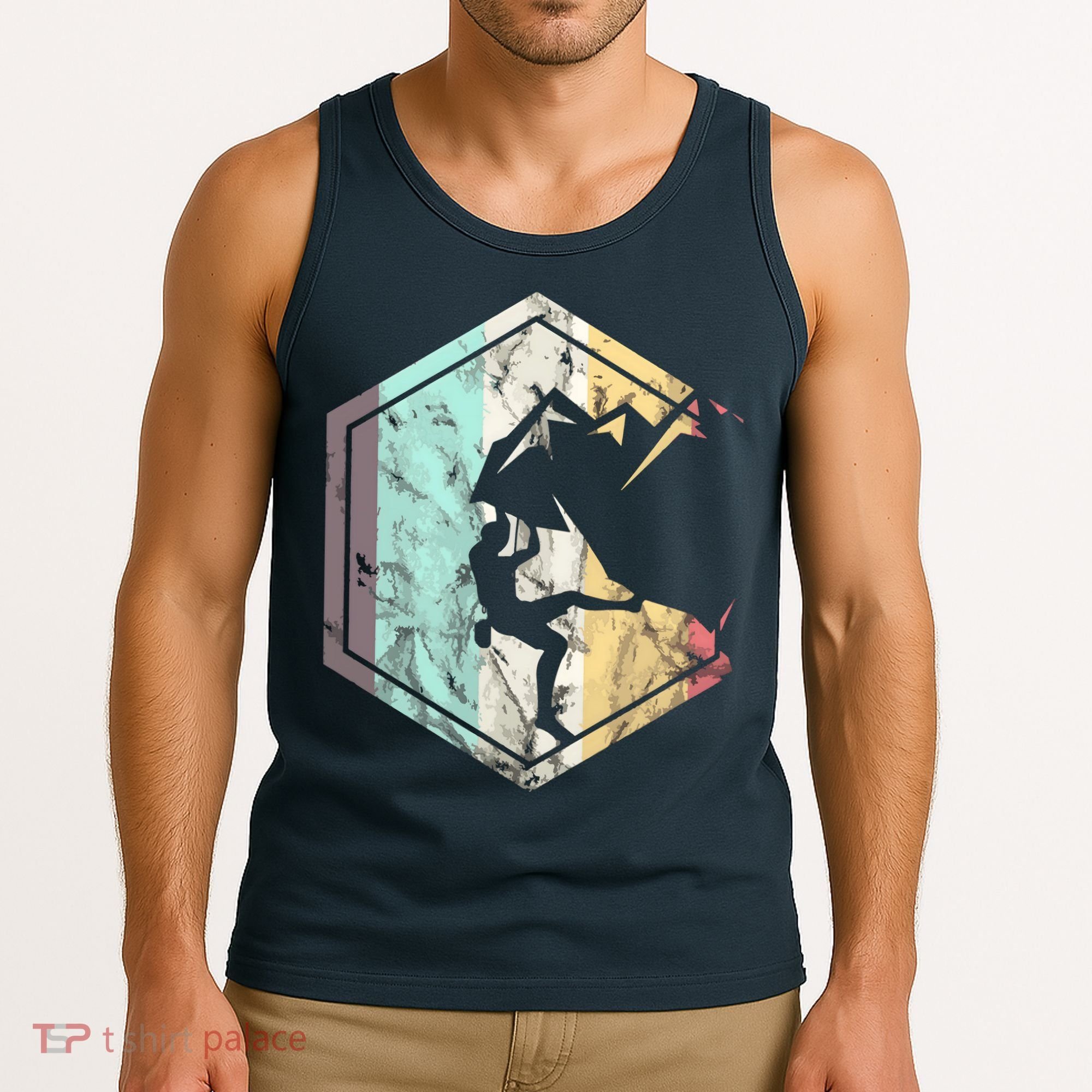 Awesome Rock Climbing Retro Mountain Climber Hiker Alpinism Tank Top