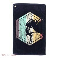 Awesome Rock Climbing Retro Mountain Climber Hiker Alpinism Golf Towel thumb 0
