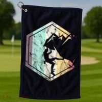 Awesome Rock Climbing Retro Mountain Climber Hiker Alpinism Golf Towel thumb 1