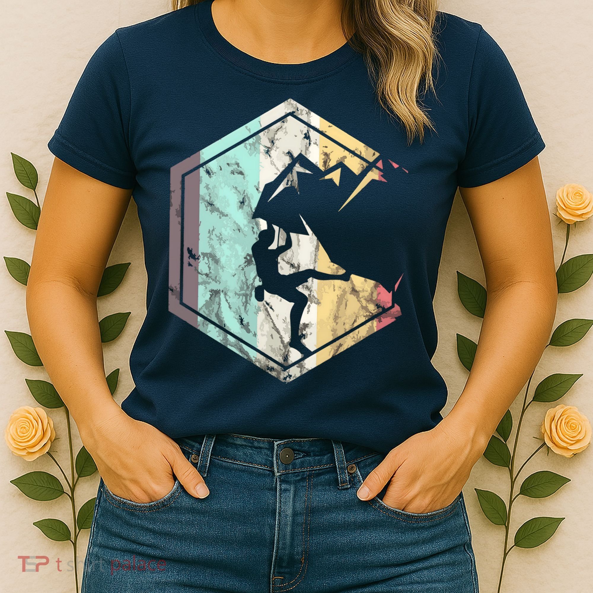 Awesome Rock Climbing Retro Mountain Climber Hiker Alpinism Women's T-Shirt