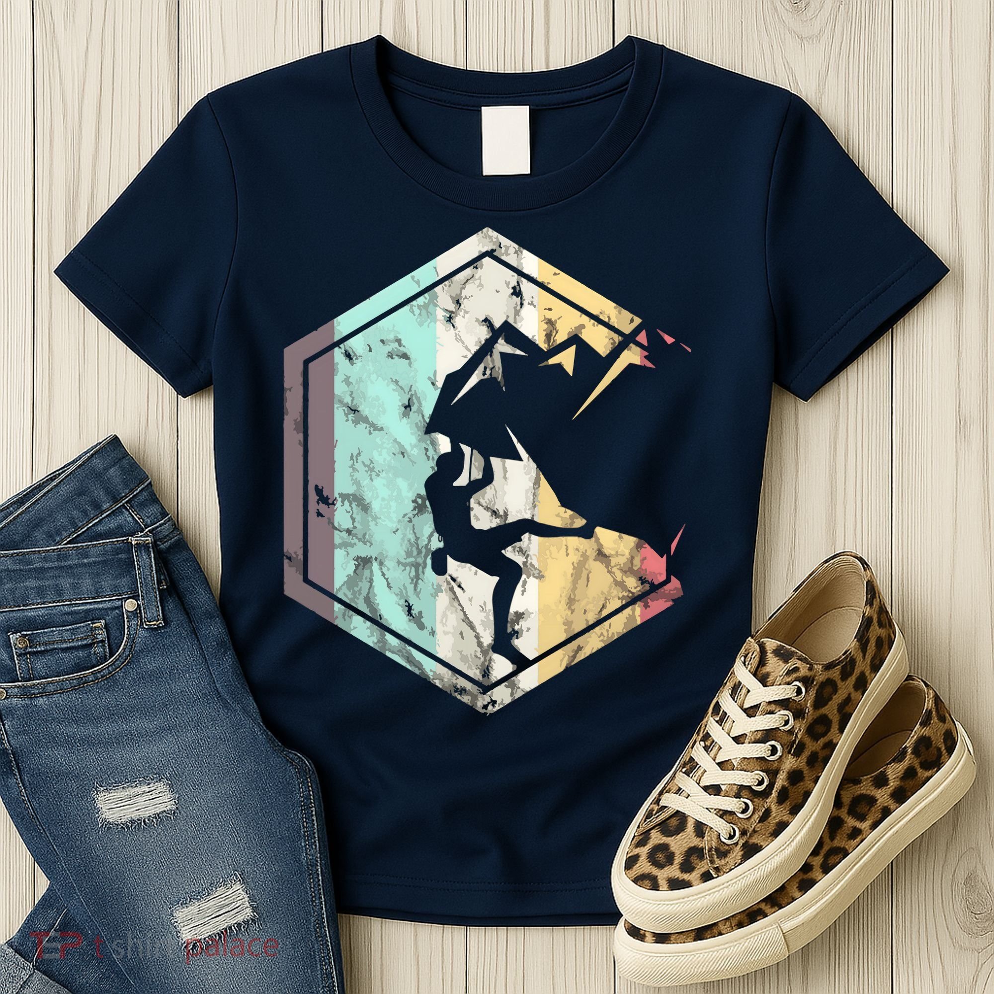Awesome Rock Climbing Retro Mountain Climber Hiker Alpinism Women's T-Shirt