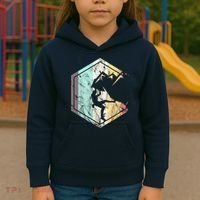 Awesome Rock Climbing Retro Mountain Climber Hiker Alpinism Kids Hoodie thumb 3