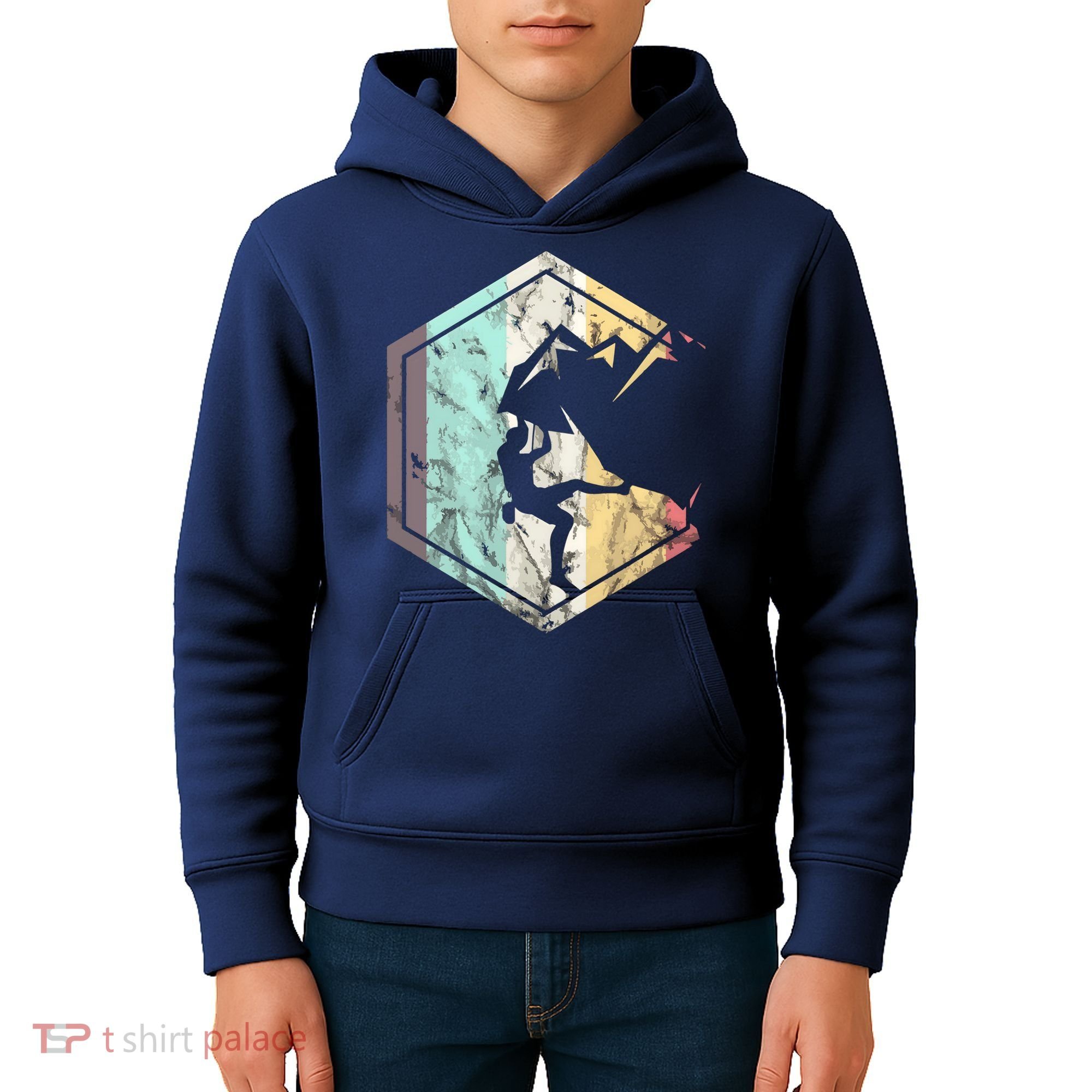 Awesome Rock Climbing Retro Mountain Climber Hiker Alpinism Kids Hoodie