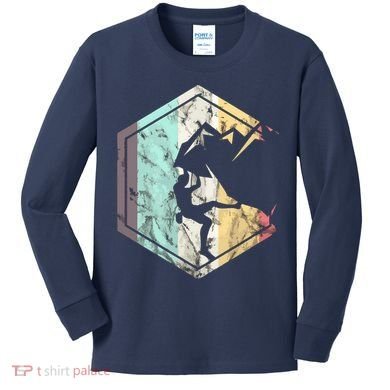 Awesome Rock Climbing Retro Mountain Climber Hiker Alpinism Kids Long Sleeve Shirt