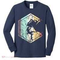 Awesome Rock Climbing Retro Mountain Climber Hiker Alpinism Kids Long Sleeve Shirt thumb 0