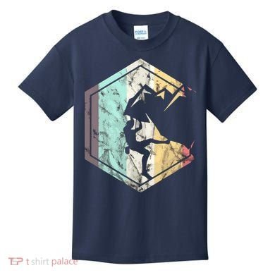 Awesome Rock Climbing Retro Mountain Climber Hiker Alpinism Kids T-Shirt