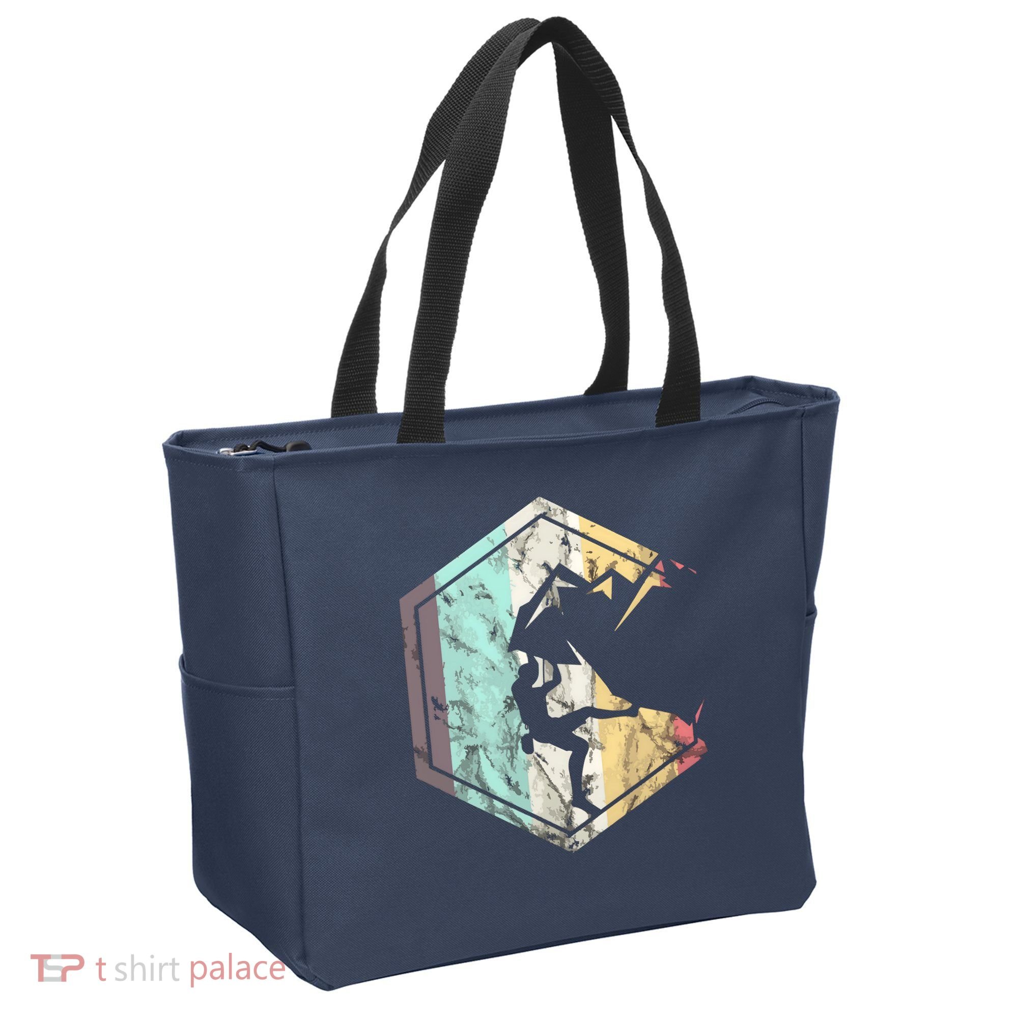 Awesome Rock Climbing Retro Mountain Climber Hiker Alpinism Tote Bag