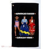 American Raised Curacao Vibes Born In South America Dna Meaningful Gift Golf Towel thumb 0