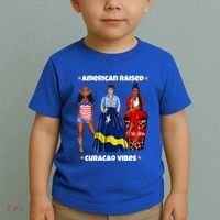 American Raised Curacao Vibes Born In South America Dna Meaningful Gift Toddler T-Shirt thumb 2