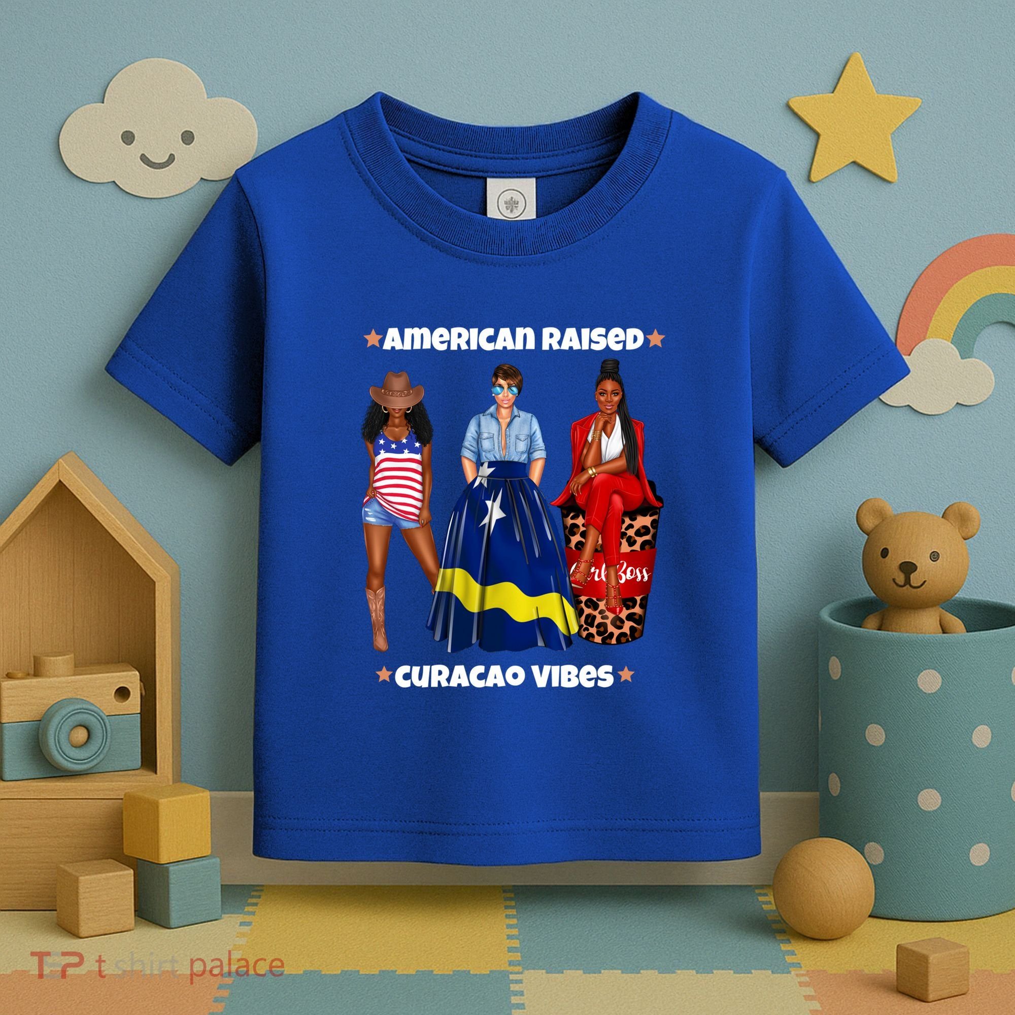 American Raised Curacao Vibes Born In South America Dna Meaningful Gift Toddler T-Shirt