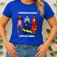American Raised Curacao Vibes Born In South America Dna Meaningful Gift Women's T-Shirt thumb 2