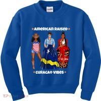 American Raised Curacao Vibes Born In South America Dna Meaningful Gift Kids Sweatshirt thumb 0