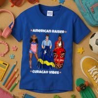 American Raised Curacao Vibes Born In South America Dna Meaningful Gift Kids T-Shirt thumb 3