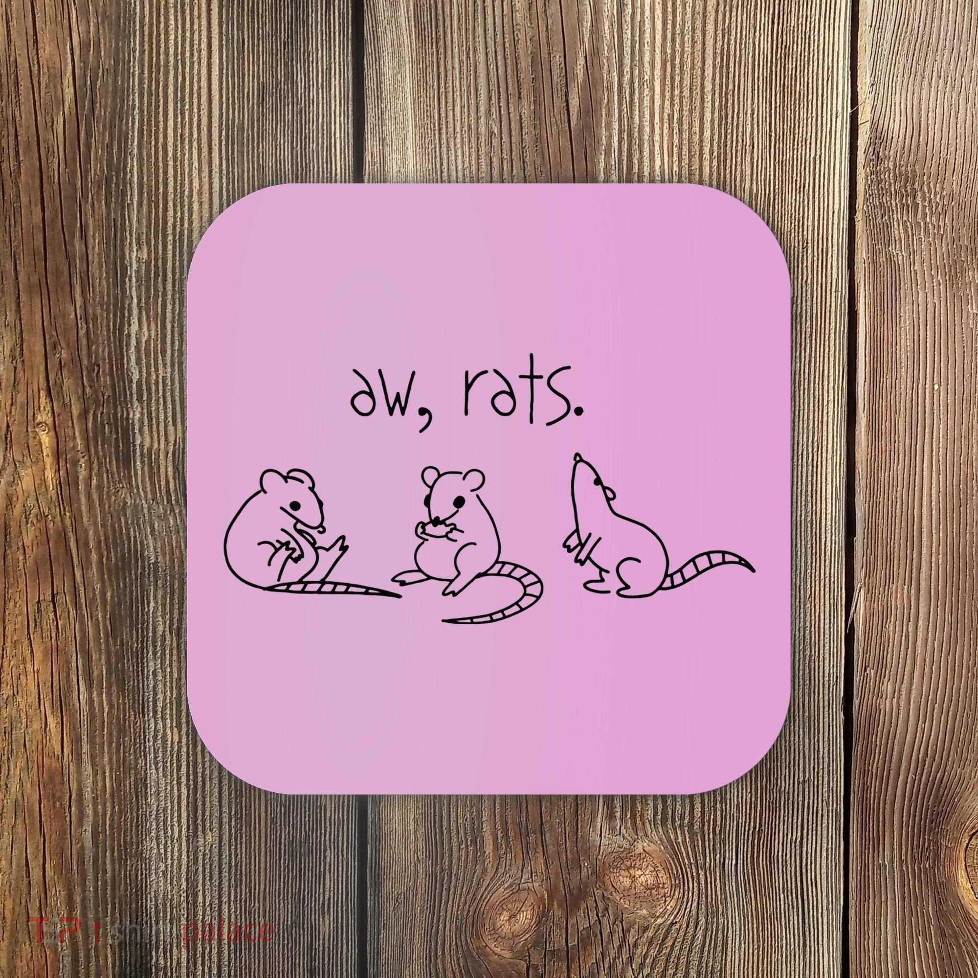 Aw Rats Cute Rat Trio Coaster