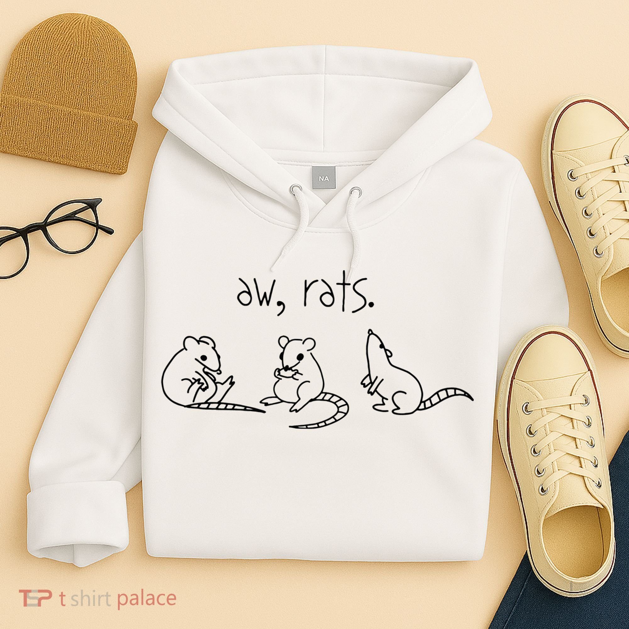 Aw Rats Cute Rat Trio Hoodie